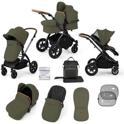 Ickle Bubba Stomp Luxe Poussette 9 pièces De la naissance à 22kg (env. 4 ans) Poussette pliable légère avec roues anti-crevaison et accessoires inclus (bois/beige, châssis) - Publicité Ickle Bubba Stomp Luxe Poussette 9 pièces De la naissance à 22kg (env. 4 ans) Poussette pliable légère avec roues anti-crevaison et accessoires inclus (bois/beige, châssis) - Publicité