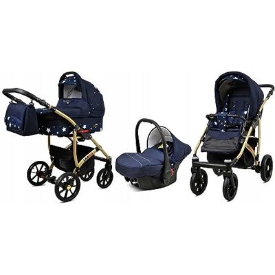Babylux ® Enfant Poussette Combinée Set 3 en 1 Largo incl. Nacelle, Canne, Siège de voiture Siège Auto Pliable avec Sac à langer, Habillage pluie, Moustiquaire etc. Publicité Babylux ® Enfant Poussette Combinée Set 3 en 1 Largo incl. Nacelle, Canne, Siège de voiture Siège Auto Pliable avec Sac à langer, Habillage pluie, Moustiquaire etc. Publicité