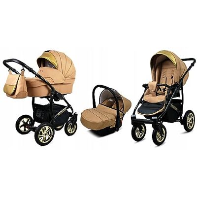 Babylux ® Enfant Poussette Combinée Set 3 en 1 Gold Lux incl. Nacelle - Publicité Babylux ® Enfant Poussette Combinée Set 3 en 1 Gold Lux incl. Nacelle - Publicité