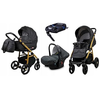 Babylux ® Enfant Poussette Combinée Set 4 en 1 Axel incl. Nacelle, Canne, Siège de voiture, ISOFIX Base Siège Auto Pliable avec Sac à langer, Habillage pluie etc. Publicité Babylux ® Enfant Poussette Combinée Set 4 en 1 Axel incl. Nacelle, Canne, Siège de voiture, ISOFIX Base Siège Auto Pliable avec Sac à langer, Habillage pluie etc. Publicité