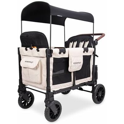 WONDERFOLD W4 Poussette de luxe 4 places – Poussette pliable pour 4 enfants, frères et jumeaux – Poussette confortable avec toit pare-soleil et harnais 5 points - Publicité WONDERFOLD W4 Poussette de luxe 4 places – Poussette pliable pour 4 enfants, frères et jumeaux – Poussette confortable avec toit pare-soleil et harnais 5 points - Publicité