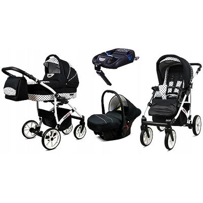 Babylux ® Enfant Poussette Combinée Set 4 en 1 Largo incl. Nacelle, Canne, Siège de voiture, ISOFIX Base Siège Auto Pliable avec Sac à langer, Habillage pluie etc. Publicité Babylux ® Enfant Poussette Combinée Set 4 en 1 Largo incl. Nacelle, Canne, Siège de voiture, ISOFIX Base Siège Auto Pliable avec Sac à langer, Habillage pluie etc. Publicité