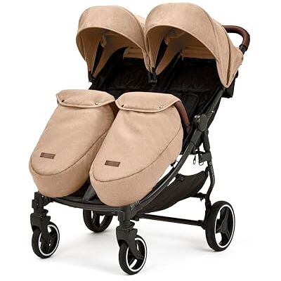 Ickle Bubba Venus Max Poussette double – Convient de la naissance à 15 kg (environ 3 ans), compacte, légère, pliable, comprend 2 chauffe-pieds matelassés et une housse de pluie (Biscuit) - Publicité Ickle Bubba Venus Max Poussette double – Convient de la naissance à 15 kg (environ 3 ans), compacte, légère, pliable, comprend 2 chauffe-pieds matelassés et une housse de pluie (Biscuit) - Publicité