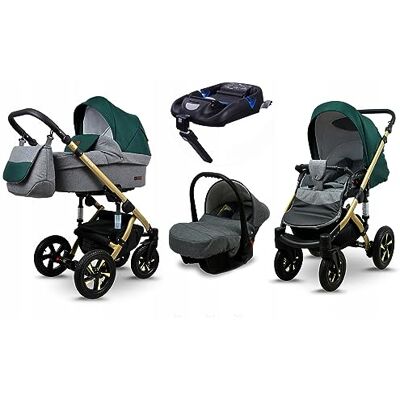 Babylux ® Enfant Poussette Combinée Set 4 en 1 Sky Lark incl. Nacelle, Canne, Siège de voiture, ISOFIX Base Siège Auto Pliable avec Sac à langer, Habillage pluie etc. Publicité Babylux ® Enfant Poussette Combinée Set 4 en 1 Sky Lark incl. Nacelle, Canne, Siège de voiture, ISOFIX Base Siège Auto Pliable avec Sac à langer, Habillage pluie etc. Publicité