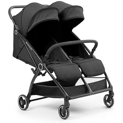 Ickle Bubba Aries Poussette double auto-pliable (gris graphite) – Poussette jumelle fine et légère de 10,5 kg, pliage automatique à une main, sièges réglables, pare-soleil ventilés, housse de pluie - Publicité Ickle Bubba Aries Poussette double auto-pliable (gris graphite) – Poussette jumelle fine et légère de 10,5 kg, pliage automatique à une main, sièges réglables, pare-soleil ventilés, housse de pluie - Publicité