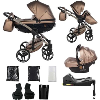 JUNAMA Poussette Diamond Fluo 2en1 3en1 4en1 (03 brun, 4en1 avec base ISOFIX) - Publicité JUNAMA Poussette Diamond Fluo 2en1 3en1 4en1 (03 brun, 4en1 avec base ISOFIX) - Publicité