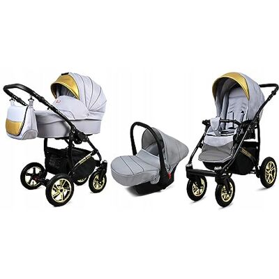 Babylux ® Enfant Poussette Combinée Set 3 en 1 Gold Lux incl. Nacelle - Publicité Babylux ® Enfant Poussette Combinée Set 3 en 1 Gold Lux incl. Nacelle - Publicité