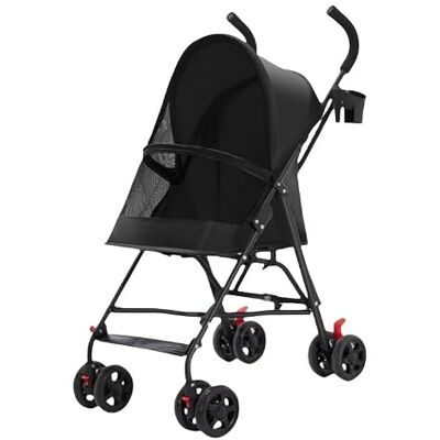 homewell Poussette Chien Pliable, Poussette pour Chien Chat avec Porte-gobelet et Housse de Pluie, Chariot pour Chien/Chat, Fenêtres en Maille, Roues 4.5" à 360°en EVA avec Freins (Noir) - Publicité homewell Poussette Chien Pliable, Poussette pour Chien Chat avec Porte-gobelet et Housse de Pluie, Chariot pour Chien/Chat, Fenêtres en Maille, Roues 4.5" à 360°en EVA avec Freins (Noir) - Publicité