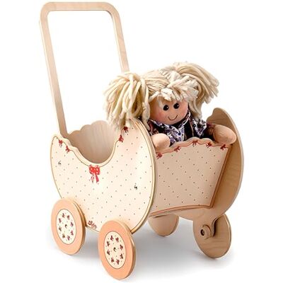 Dida Landau en Bois pour Poupées Fiocco, Poussette pour Poupées jusqu'à 35 cm, Jeu de Rôle pour Enfants de 2 à 4 Ans, Parfait pour Petites Mamans et Papas, de Haute Qualité - Publicité Dida Landau en Bois pour Poupées Fiocco, Poussette pour Poupées jusqu'à 35 cm, Jeu de Rôle pour Enfants de 2 à 4 Ans, Parfait pour Petites Mamans et Papas, de Haute Qualité - Publicité