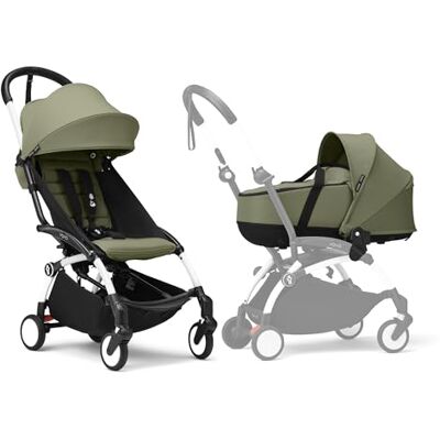 Stokke Poussette YOYO3 avec nacelle nouveau-né et pack couleur 6+ Comprend un cadre blanc, un pack couleur YOYO 6+ (Olive) et une nacelle nouveau-né (Olive) - Publicité Stokke Poussette YOYO3 avec nacelle nouveau-né et pack couleur 6+ Comprend un cadre blanc, un pack couleur YOYO 6+ (Olive) et une nacelle nouveau-né (Olive) - Publicité