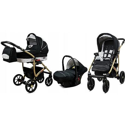 Babylux ® Enfant Poussette Combinée Set 3 en 1 Largo incl. Nacelle, Canne, Siège de voiture Siège Auto Pliable avec Sac à langer, Habillage pluie, Moustiquaire etc. Publicité Babylux ® Enfant Poussette Combinée Set 3 en 1 Largo incl. Nacelle, Canne, Siège de voiture Siège Auto Pliable avec Sac à langer, Habillage pluie, Moustiquaire etc. Publicité