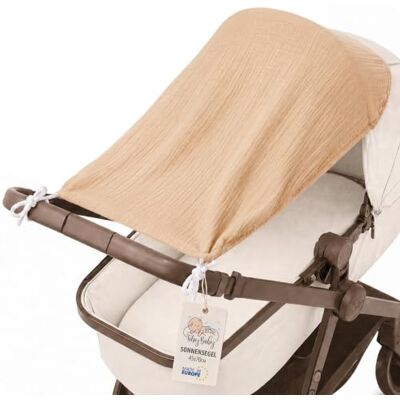 Totsy Baby Ombrelle poussette 70 x 45 cm pare soleil anti UV bébé mousseline tissu protecteur pour landau petit ombre pliable compact réglable voyage fabriqué dans l'UE Beige - Publicité Totsy Baby Ombrelle poussette 70 x 45 cm pare soleil anti UV bébé mousseline tissu protecteur pour landau petit ombre pliable compact réglable voyage fabriqué dans l'UE Beige - Publicité