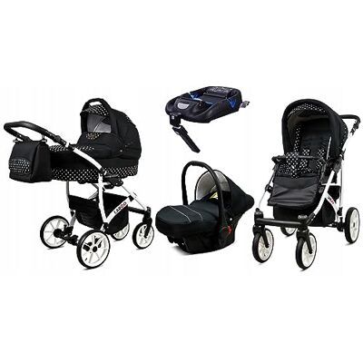 Babylux ® Enfant Poussette Combinée Set 4 en 1 Largo incl. Nacelle, Canne, Siège de voiture, ISOFIX Base Siège Auto Pliable avec Sac à langer, Habillage pluie etc. Publicité Babylux ® Enfant Poussette Combinée Set 4 en 1 Largo incl. Nacelle, Canne, Siège de voiture, ISOFIX Base Siège Auto Pliable avec Sac à langer, Habillage pluie etc. Publicité
