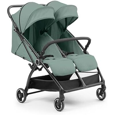 Ickle Bubba Aries Poussette double auto-pliable (vert sauge) – Poussette jumelle fine et légère de 10,5 kg, pliage automatique à une main, sièges réglables, pare-soleil ventilés, housse de pluie - Publicité Ickle Bubba Aries Poussette double auto-pliable (vert sauge) – Poussette jumelle fine et légère de 10,5 kg, pliage automatique à une main, sièges réglables, pare-soleil ventilés, housse de pluie - Publicité