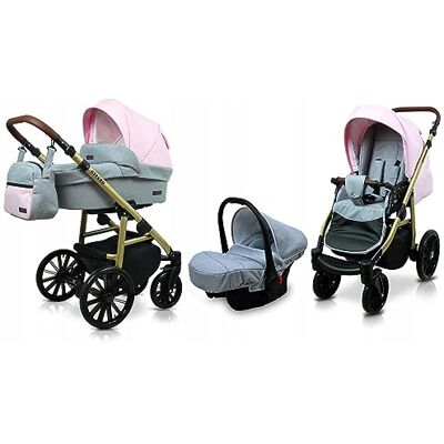 Babylux ® Enfant Poussette Combinée Set 3 en 1 Aspero incl. Nacelle, Canne, Siège de voiture Siège Auto Pliable avec Sac à langer, Habillage pluie, Moustiquaire etc. Publicité Babylux ® Enfant Poussette Combinée Set 3 en 1 Aspero incl. Nacelle, Canne, Siège de voiture Siège Auto Pliable avec Sac à langer, Habillage pluie, Moustiquaire etc. Publicité