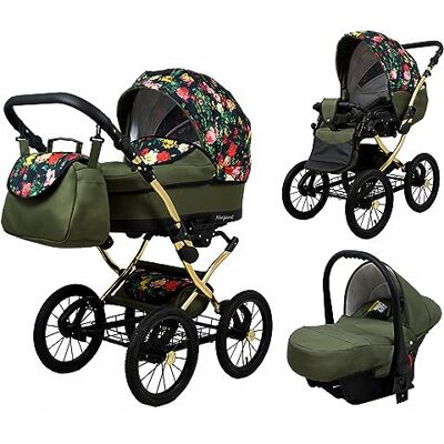 Babylux ® Enfant Poussette Combinée Set 3 en 1 Margaret Gold incl. Nacelle, Canne, Siège de voiture Siège Auto Pliable avec Sac à langer, Habillage pluie, Moustiquaire etc. Publicité Babylux ® Enfant Poussette Combinée Set 3 en 1 Margaret Gold incl. Nacelle, Canne, Siège de voiture Siège Auto Pliable avec Sac à langer, Habillage pluie, Moustiquaire etc. Publicité
