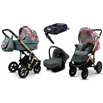 Babylux ® Enfant Poussette Combinée Set 4 en 1 Sky Lark incl. Nacelle, Canne, Siège de voiture, ISOFIX Base Siège Auto Pliable avec Sac à langer, Habillage pluie etc. Publicité Babylux ® Enfant Poussette Combinée Set 4 en 1 Sky Lark incl. Nacelle, Canne, Siège de voiture, ISOFIX Base Siège Auto Pliable avec Sac à langer, Habillage pluie etc. Publicité