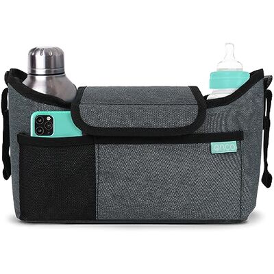 Onco Organisateur Poussette Pour Nécessaire à Bébé Compatibilité Avec Tous les Landaus Porte-biberon Gris Anthracite - Publicité Onco Organisateur Poussette Pour Nécessaire à Bébé Compatibilité Avec Tous les Landaus Porte-biberon Gris Anthracite - Publicité