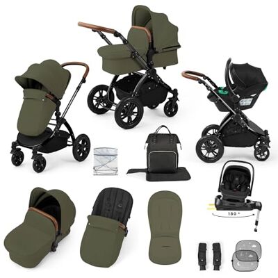 Ickle Bubba Système de voyage Stomp Luxe 12 pièces avec siège auto i-Size Nimbus et base ISOFIX pivotante à 180° – De la naissance à 22 kg (environ 4 ans) (Bois/Beige, Châssis noir) - Publicité Ickle Bubba Système de voyage Stomp Luxe 12 pièces avec siège auto i-Size Nimbus et base ISOFIX pivotante à 180° – De la naissance à 22 kg (environ 4 ans) (Bois/Beige, Châssis noir) - Publicité