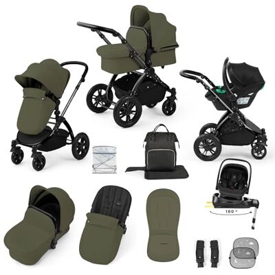 Ickle Bubba Système de voyage Stomp Luxe 12 pièces avec siège auto i-Size Nimbus et base ISOFIX pivotante à 180° – De la naissance à 22 kg (environ 4 ans) (Bois/Noir, Châssis noir) - Publicité Ickle Bubba Système de voyage Stomp Luxe 12 pièces avec siège auto i-Size Nimbus et base ISOFIX pivotante à 180° – De la naissance à 22 kg (environ 4 ans) (Bois/Noir, Châssis noir) - Publicité