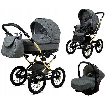 BABYLUX - MARGARET GOLD - Gris - 3 en 1 - Poussette - Publicité BABYLUX - MARGARET GOLD - Gris - 3 en 1 - Poussette - Publicité