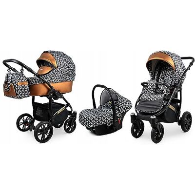 Babylux ® Enfant Poussette Combinée Set 3 en 1 Miracle incl. Nacelle, Canne, Siège de voiture Siège Auto Pliable avec Sac à langer, Habillage pluie, Moustiquaire etc. Publicité Babylux ® Enfant Poussette Combinée Set 3 en 1 Miracle incl. Nacelle, Canne, Siège de voiture Siège Auto Pliable avec Sac à langer, Habillage pluie, Moustiquaire etc. Publicité