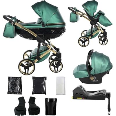 JUNAMA Poussette Diamond Fluo 2en1 3en1 4en1 (02 vert, 4en1 avec base ISOFIX) - Publicité JUNAMA Poussette Diamond Fluo 2en1 3en1 4en1 (02 vert, 4en1 avec base ISOFIX) - Publicité