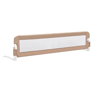 vidaXL Barrière de Sécurité de Lit Enfant Rail de Lit Pliable Barrière de Protection Bébé Chambre à Coucher Taupe 180x42 cm Polyester - Publicité