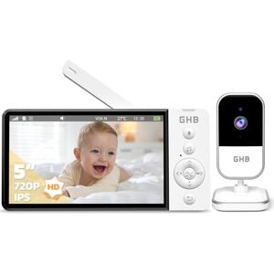 GHB Babyphone Camera 5" Camera Bebe Surveillance 720P HD 5000mAh Écran IPS VOX Capteur de Température Zoom 4X 8 Berceuses Bidirectionnel Volume Réglable sans WiFi - Publicité GHB Babyphone Camera 5" Camera Bebe Surveillance 720P HD 5000mAh Écran IPS VOX Capteur de Température Zoom 4X 8 Berceuses Bidirectionnel Volume Réglable sans WiFi - Publicité
