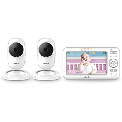 VTech Moniteur de bébé LM808-2W avec 2 caméras, portée de 300 m, Vision Nocturne Automatique, Moniteur vidéo pour bébé avec écran de 5", Conversation Audio bidirectionnelle, capteur de température - Publicité VTech Moniteur de bébé LM808-2W avec 2 caméras, portée de 300 m, Vision Nocturne Automatique, Moniteur vidéo pour bébé avec écran de 5", Conversation Audio bidirectionnelle, capteur de température - Publicité