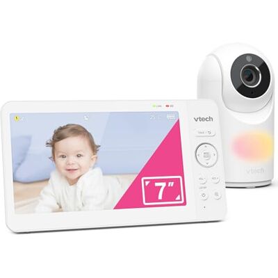 VTech VM7467 Moniteur pour bébé avec écran LCD 7", Zoom inclinable panoramique à Distance, Vue Grand Angle de 178°, Sons apaisants et berceuses, veilleuse Multicolore, Conversation bidirectionnelle, - Publicité VTech VM7467 Moniteur pour bébé avec écran LCD 7", Zoom inclinable panoramique à Distance, Vue Grand Angle de 178°, Sons apaisants et berceuses, veilleuse Multicolore, Conversation bidirectionnelle, - Publicité