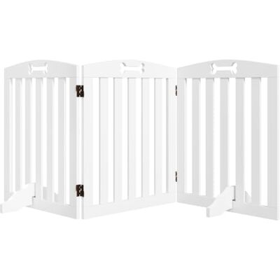 PawHut Barrière de Sécurité Chien 3 Panneaux 155 x 30 x 61 cm Blanc Barrière Pliable pour Chien, Pieds de Support, Pointes Antidérapantes, Barrière pour Chiots - Publicité PawHut Barrière de Sécurité Chien 3 Panneaux 155 x 30 x 61 cm Blanc Barrière Pliable pour Chien, Pieds de Support, Pointes Antidérapantes, Barrière pour Chiots - Publicité