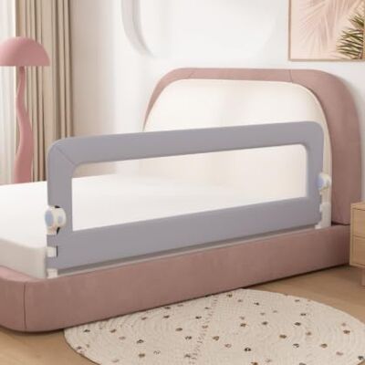 LANTUS Barrière de Sécurité Enfant Lit Pliable, Barrière de Lit Enfant Bébé 0-3 Ans, Barrière de lit pour Les Tout-Petits, réglable en Hauteur, Cadre en métal Robuste- 180 * 73-86cm Gris - Publicité LANTUS Barrière de Sécurité Enfant Lit Pliable, Barrière de Lit Enfant Bébé 0-3 Ans, Barrière de lit pour Les Tout-Petits, réglable en Hauteur, Cadre en métal Robuste- 180 * 73-86cm Gris - Publicité