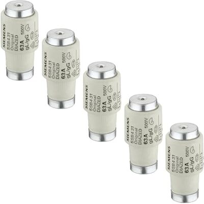 Siemens Lot de 5 fusibles DIAZED 500 V E33 63 A - Publicité Siemens Lot de 5 fusibles DIAZED 500 V E33 63 A - Publicité