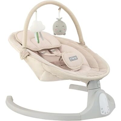 Momi Balancelle KENANI SAND jusqu'à 9 kg, écran LED, télécommande, Bluetooth pour smartphone, alimentation piles/secteur, harnais de sécurité 5 points, arche et jouets - Publicité Momi Balancelle KENANI SAND jusqu'à 9 kg, écran LED, télécommande, Bluetooth pour smartphone, alimentation piles/secteur, harnais de sécurité 5 points, arche et jouets - Publicité