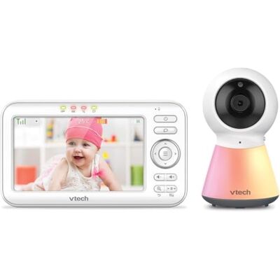 VTech VM5254 Babyphone avec Caméra, Écran LCD Couleur 5 Pouces, Vision Nocturne, Communication Bidirectionnelle, Berceuses et Veilleuse - Publicité VTech VM5254 Babyphone avec Caméra, Écran LCD Couleur 5 Pouces, Vision Nocturne, Communication Bidirectionnelle, Berceuses et Veilleuse - Publicité