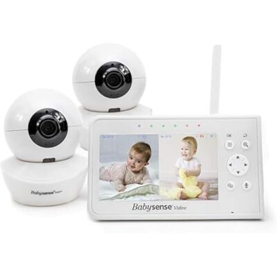 Babysense Moniteur Vidéo pour Bébé, Babyphone avec Écran Divisé 4,3“ et 2 Caméras, Veilleuse Réglable, Conversation Audio Bidirectionnel, Fonction PTZ, Longue Portée, Vision Nocturne, Berceuses - Publicité Babysense Moniteur Vidéo pour Bébé, Babyphone avec Écran Divisé 4,3“ et 2 Caméras, Veilleuse Réglable, Conversation Audio Bidirectionnel, Fonction PTZ, Longue Portée, Vision Nocturne, Berceuses - Publicité