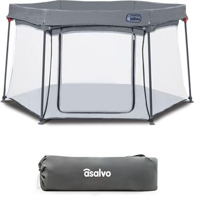 Asalvo Luxembourg Parc pour enfant carré et pliable avec maille respirante 150 x 150 cm Luxembourg Gris - Publicité Asalvo Luxembourg Parc pour enfant carré et pliable avec maille respirante 150 x 150 cm Luxembourg Gris - Publicité