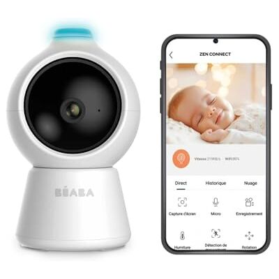 Béaba Zen Smart AI – Babyphone Ecoute Bébé Vidéo 360° Full QHD 4MP avec Intelligence Artificielle, Détection Retournement, Vision Nocturne, Application Mobile, Talkie-Walkie, VOX, Veilleuse - Publicité Béaba Zen Smart AI – Babyphone Ecoute Bébé Vidéo 360° Full QHD 4MP avec Intelligence Artificielle, Détection Retournement, Vision Nocturne, Application Mobile, Talkie-Walkie, VOX, Veilleuse - Publicité