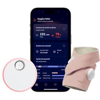 Owlet Dream Sock® Dusty Rose Système de surveillance intelligent pour bébé Suivi en direct de la fréquence cardique et de l'oxygène du nourrisson - Publicité Owlet Dream Sock® Dusty Rose Système de surveillance intelligent pour bébé Suivi en direct de la fréquence cardique et de l'oxygène du nourrisson - Publicité