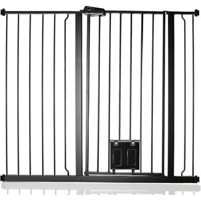 Bettacare Barrière pour Chien avec Trappe Verrouillable, Barrière de Sécurité Extra Haute pour Animaux, 113,8cm 121,4cm, Hauteur 104cm, Couleur Noir - Publicité Bettacare Barrière pour Chien avec Trappe Verrouillable, Barrière de Sécurité Extra Haute pour Animaux, 113,8cm 121,4cm, Hauteur 104cm, Couleur Noir - Publicité