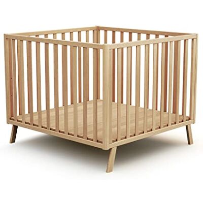 AT4 Parc bébé évolutif en bois CONFORT Hêtre Verni 100 x 100 cm Fond réglable 3 hauteurs Structure en hêtre massif Pour enfant jusqu'à 24 mois - Publicité AT4 Parc bébé évolutif en bois CONFORT Hêtre Verni 100 x 100 cm Fond réglable 3 hauteurs Structure en hêtre massif Pour enfant jusqu'à 24 mois - Publicité