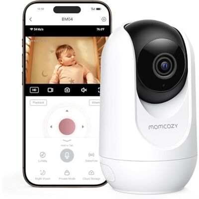 momcozy Babyphone Caméra WiFi, 1080p, 350°, Audio Bidirectionnel Détection Humaine IA, Suivi Intelligent, Sirène, Support Mural, Intérieure, Application, Sécurité, Cadeau - Publicité momcozy Babyphone Caméra WiFi, 1080p, 350°, Audio Bidirectionnel Détection Humaine IA, Suivi Intelligent, Sirène, Support Mural, Intérieure, Application, Sécurité, Cadeau - Publicité