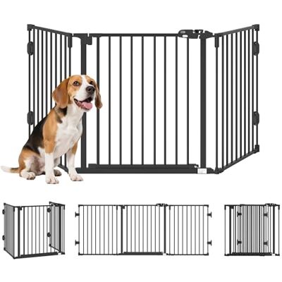 PawHut Barriere de securite Chien Pliable avec Porte en Acier, Barriere de securite cheminée 3 Panneaux modulable Fermeture Automatique, Grille de Protection pour Animaux 202,5 cm, Noir - Publicité PawHut Barriere de securite Chien Pliable avec Porte en Acier, Barriere de securite cheminée 3 Panneaux modulable Fermeture Automatique, Grille de Protection pour Animaux 202,5 cm, Noir - Publicité
