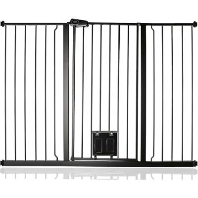 Bettacare Barrière pour Chien avec Trappe Verrouillable, Barrière de Sécurité Extra Haute pour Animaux, 133,2cm 140,8cm, Hauteur 104cm, Couleur Noir - Publicité Bettacare Barrière pour Chien avec Trappe Verrouillable, Barrière de Sécurité Extra Haute pour Animaux, 133,2cm 140,8cm, Hauteur 104cm, Couleur Noir - Publicité