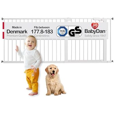 Babydan X-Wide Barrière de Sécurité pour Bébé - Très Large, 177,8-183 cm - Publicité Babydan X-Wide Barrière de Sécurité pour Bébé - Très Large, 177,8-183 cm - Publicité