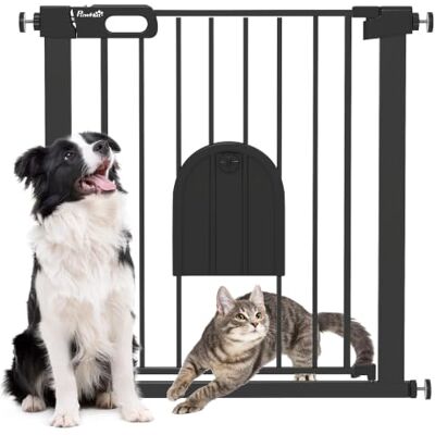 PawHut Barrière de sécurité Animaux de 76H cm barrière Chien Chat avec Porte Fermeture Automatique système de Double Verrouillage Fixation par Pression de 75 à 82 cm Acier et ABS Noir - Publicité PawHut Barrière de sécurité Animaux de 76H cm barrière Chien Chat avec Porte Fermeture Automatique système de Double Verrouillage Fixation par Pression de 75 à 82 cm Acier et ABS Noir - Publicité