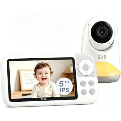 GHB Babyphone Camera 5" 720P HD Rotation 350° Veilleuse Luminosité Réglable - Publicité GHB Babyphone Camera 5" 720P HD Rotation 350° Veilleuse Luminosité Réglable - Publicité