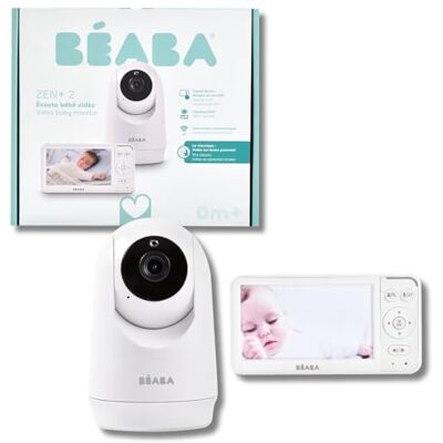 BÉABA , Babyphone Camera Zen Plus 2 – Caméra Rotative 360°, Écran 5 Pouces HD, Vision Nocturne, Talkie-Walkie, Thermomètre, 8 Berceuses, Portée 300m, Autonomie 20h, 4 Caméras Connectables, Blanc - Publicité BÉABA , Babyphone Camera Zen Plus 2 – Caméra Rotative 360°, Écran 5 Pouces HD, Vision Nocturne, Talkie-Walkie, Thermomètre, 8 Berceuses, Portée 300m, Autonomie 20h, 4 Caméras Connectables, Blanc - Publicité