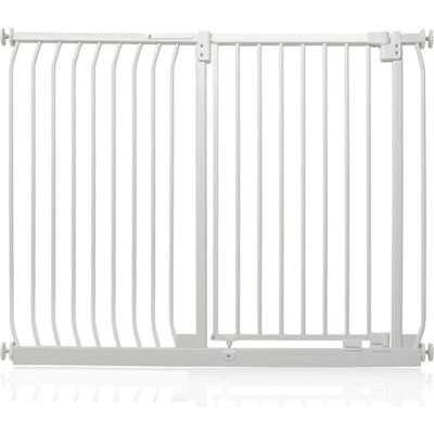 Safetots Barrière de Sécurité Extra Haute Elite, Barrière d'Escalier à Fixation par Pression, Barrière de Sécurité pour Bébé pour Portes, 134cm 143cm, Hauteur Extra Haute de 100cm, Couleur Blanc Mat - Publicité Safetots Barrière de Sécurité Extra Haute Elite, Barrière d'Escalier à Fixation par Pression, Barrière de Sécurité pour Bébé pour Portes, 134cm 143cm, Hauteur Extra Haute de 100cm, Couleur Blanc Mat - Publicité